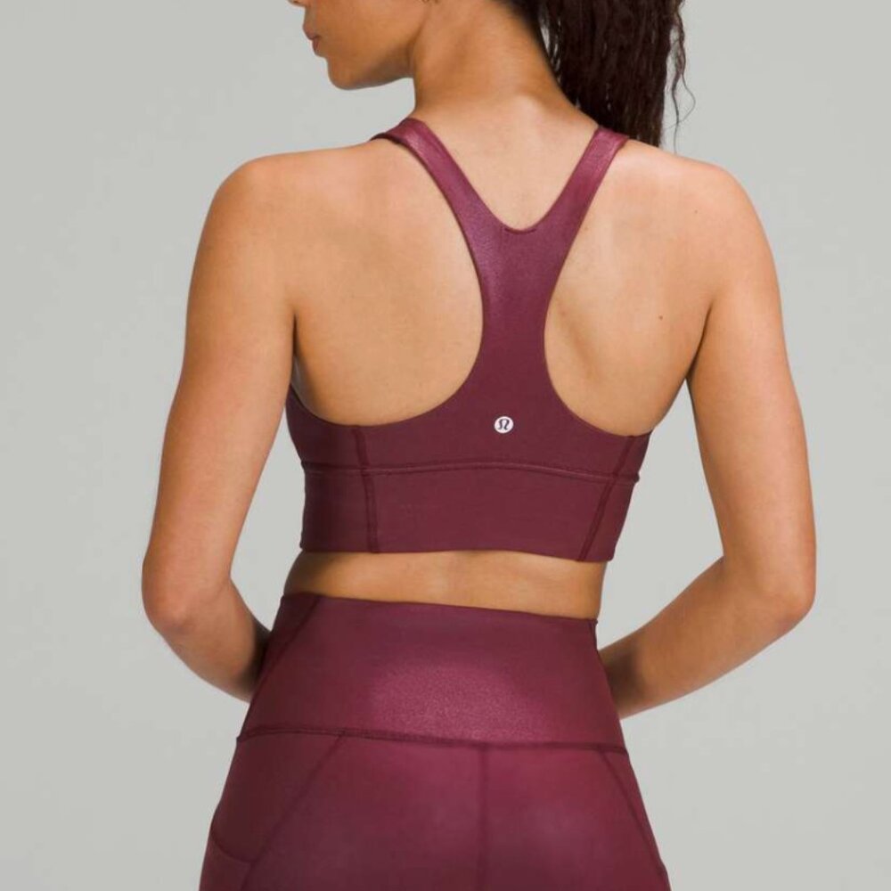 Lululemon Wunder Train Longline Bra Foil *Medium Support, C/D Cup Radiate Foil 4 - Picture 3 of 4